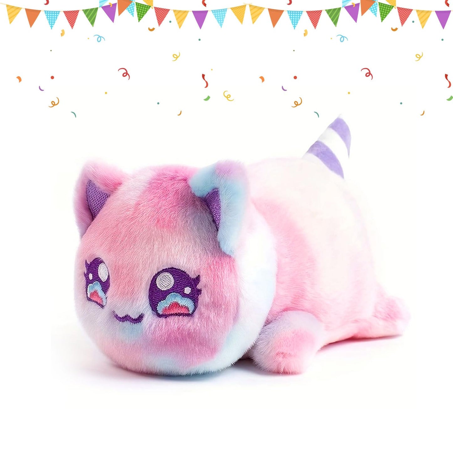 DUUGER Cute MeeMeow Rainbow Sugar Cat Stuffed Animals Plushie Collection of Cats Plush Toy for Kids Fans Birthday