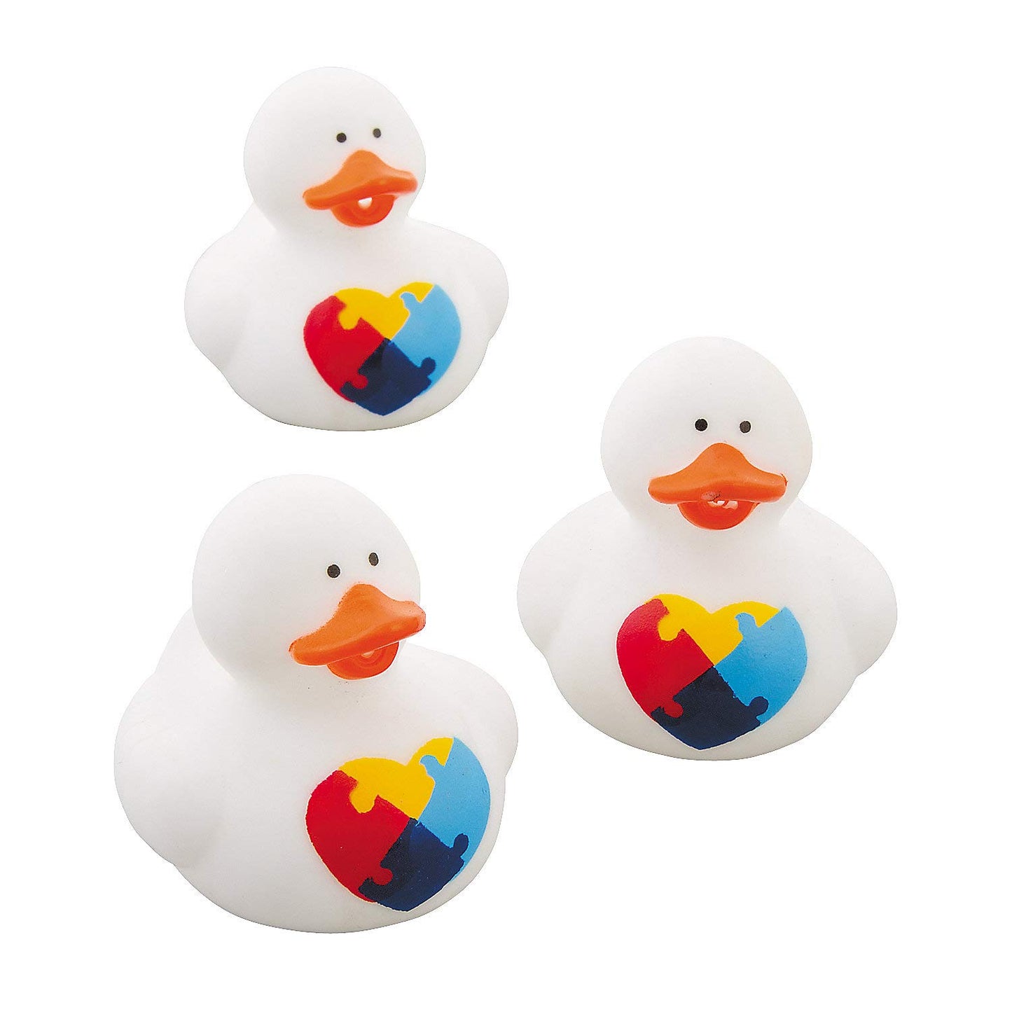 Fun Express - Autism Awareness Rubber Duckies - Toys - Character Toys - Rubber Duckies - 12 Pieces