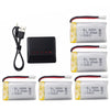 sea jump 5pcs 3.7v 800mAh Lithium Battery with 5-in-1 Charger for Syma X5C X5C-1 X5 X5SC X5SW H5C V931 S5C S5W SS40 FQ36 T32 T5W