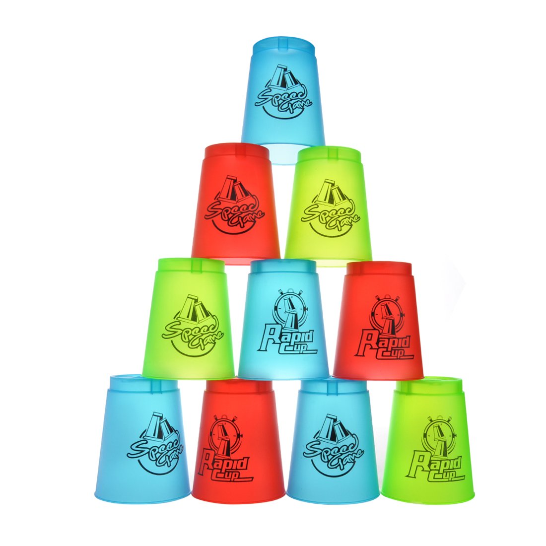 Seisso Stack Cups, Stacking Cup Set Classic Speed Training Stack Game Toys For Boys Girls Kids Stacking Cups (12 Pack Red)