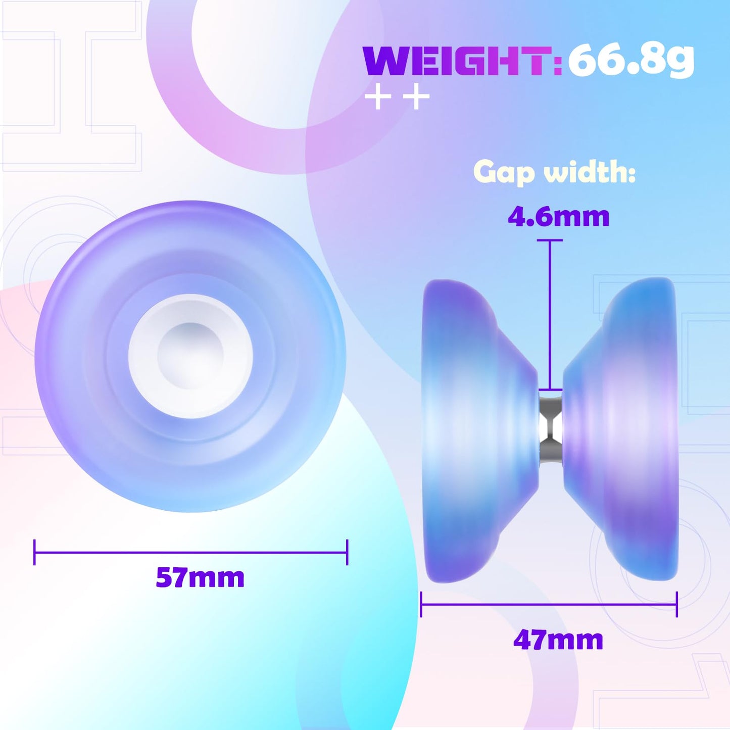 Professional Finger Spin Tricks Yoyo - Magicyoyo H01 Unresponsive Yoyo - Dual Purpose Yoyo With Responsive Yoyo Bearing Kit, Yoyo Storage Bag,12 Yoyo Strings (Blue Purple)