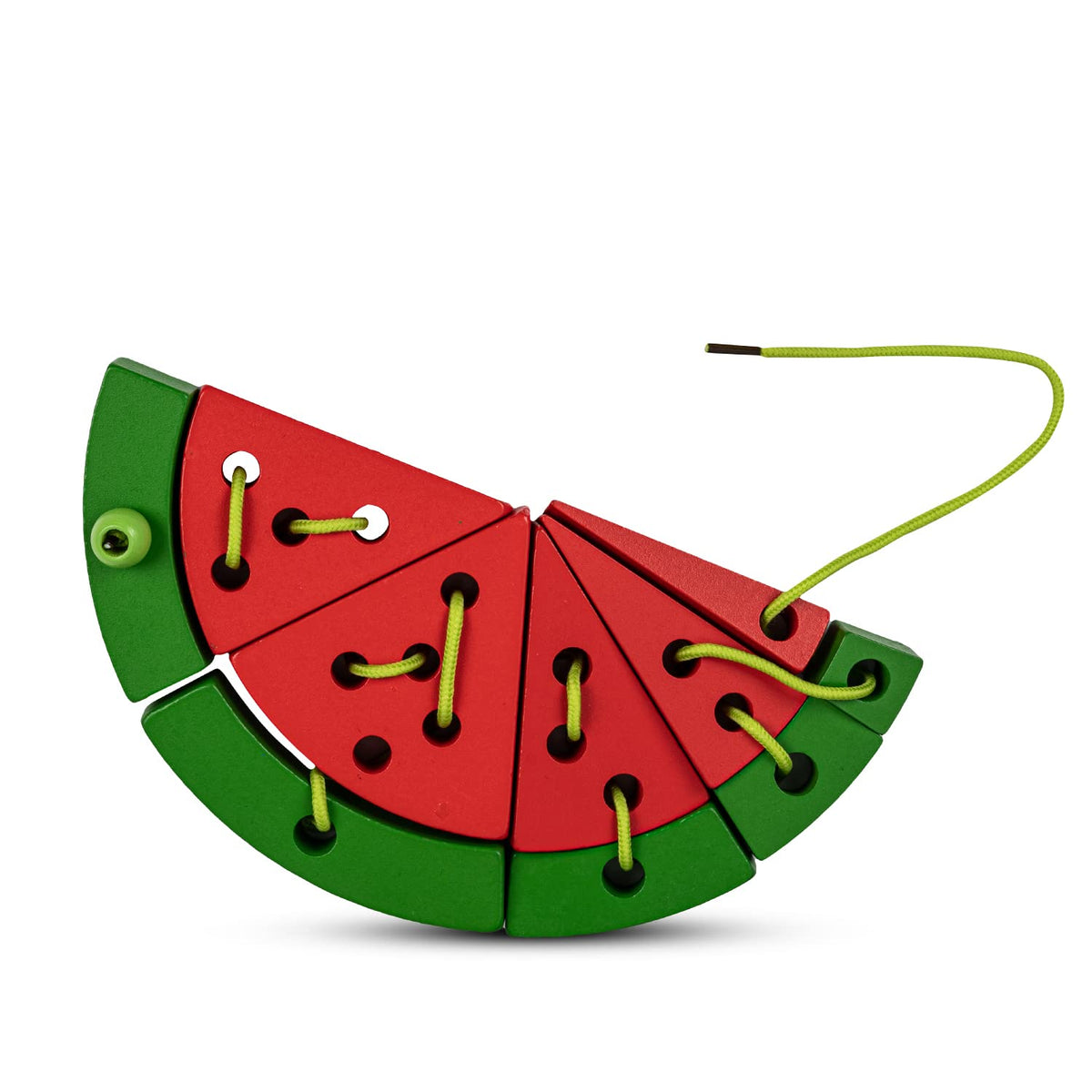 Baybee Wooden Lacing Watermelon Threading Game Puzzle Kids Toys, Wooden Toys with Watermelon, Seeds, Numbers & Lace, Early Learn