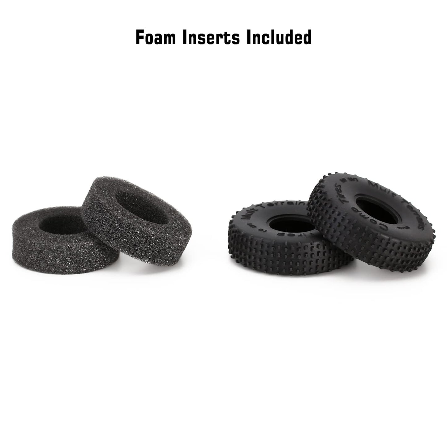 INJORA 1.0 Tires-S4 Multi Terrain Pin Crawler Tires for TRX4M SCX24 AX24 FCX24 Upgrade Parts, 65 * 19mm,T2440