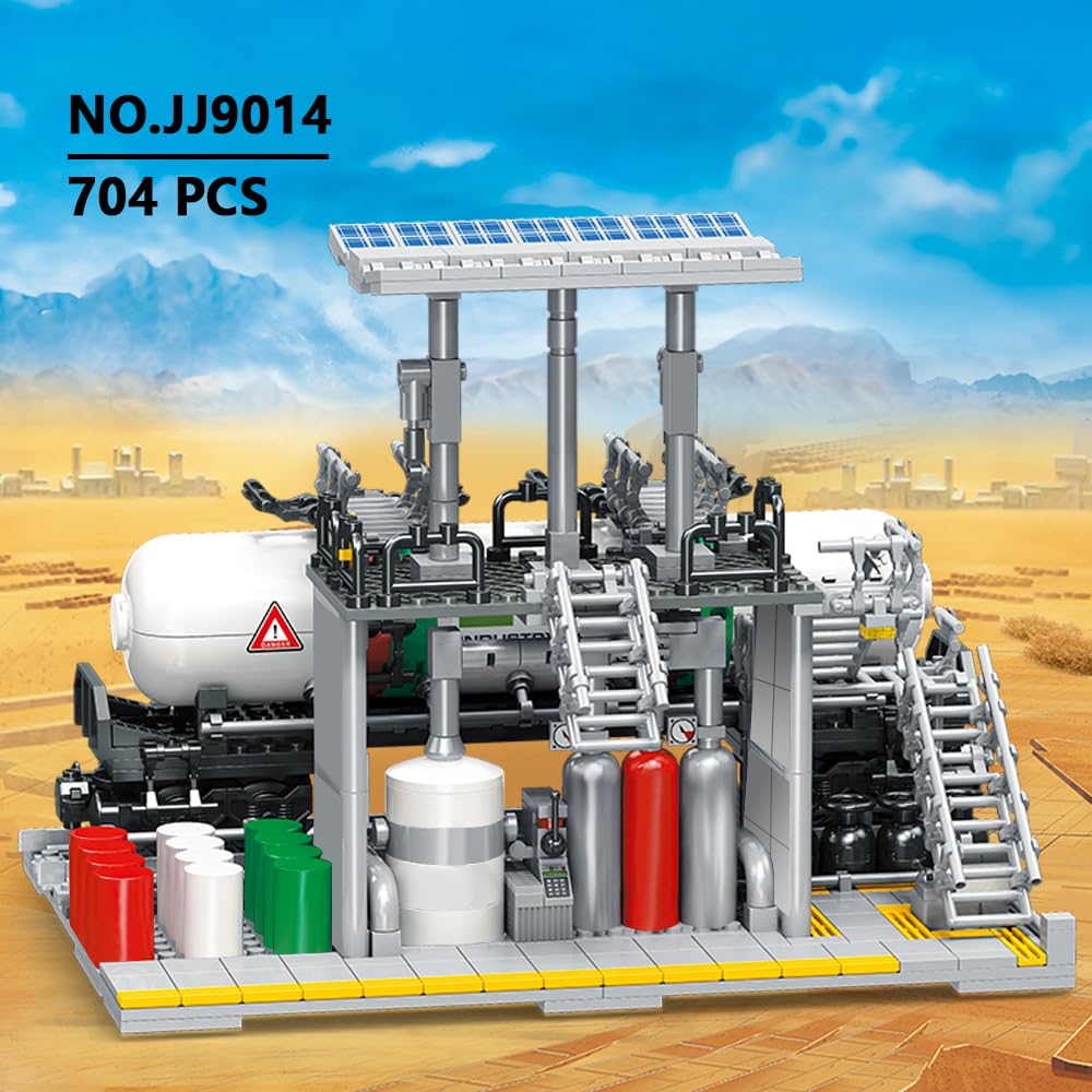 Misini Architecture M6014 City Chemical Plant Building Set, Contains: Gas Transportation Station, Storage Center, Laboratory, Co