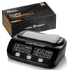 Chess Armory Digital Chess Clock - Portable Timer with Tournament Features, Black, Model LT1019001, Plastic Material