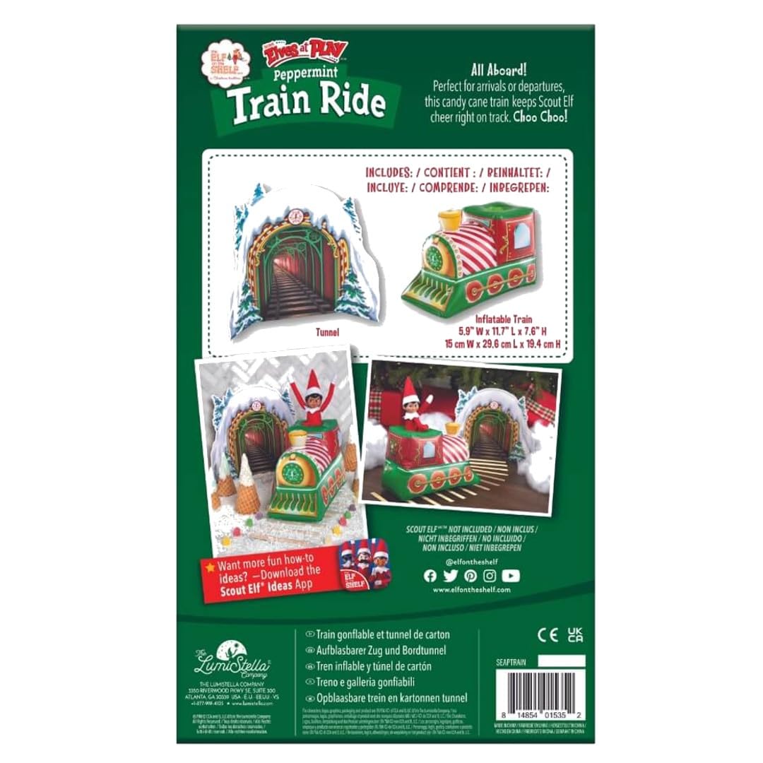 The Elf On The Shelf Scout Elves At Play Peppermint Train Ride. Inflatable Train For Fun Arrival Scenes! - Scout Elf Not Include