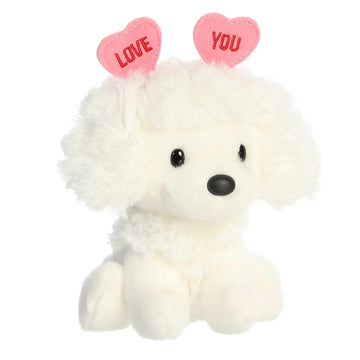 Aurora Heartwarming Love On The Mind Love You Poodle Stuffed Animal - Valentine'S Joy - Loveable Companions - White 6 Inches