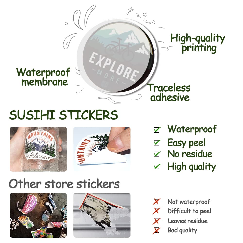 Susihi 160Pcs Nature Stickers For Kids Outdoor Adventure Stickers For Water Bottles Waterproof Camping Vinyl Stickers For Yeti C