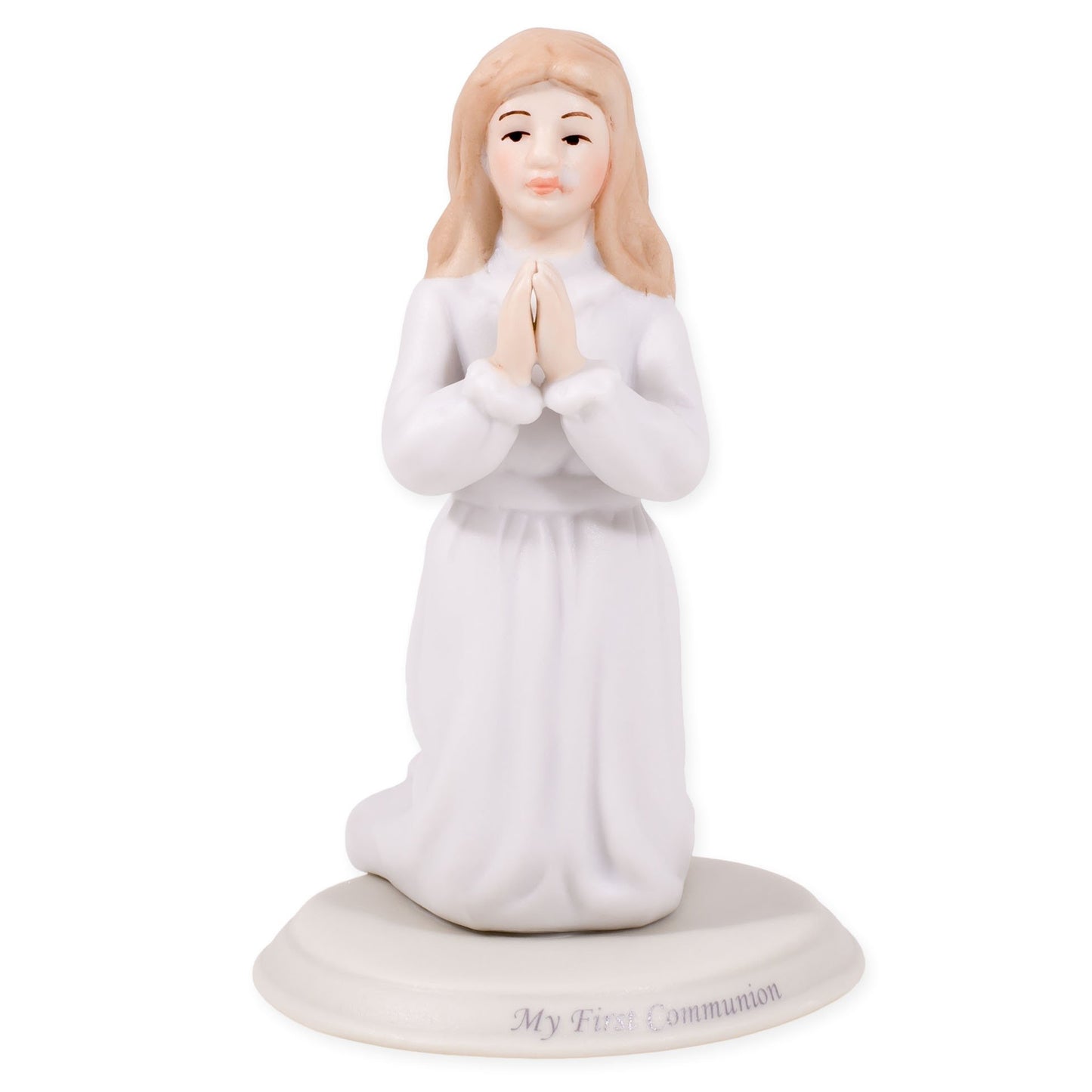 Pacific Giftware First Communion Girl Praying on His Knees Statue Fine Porcelain Figurine, 5.25 H