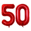 GOER Jumbo 42 Inch Red Foil Helium Balloons for 50th Birthday Party Decorations
