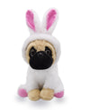 Yonlit Adorable Pug-Bunny Stuffed Animal Dressed In A White Rabbit Outfit, Super Cute And Soft Plush Puppy Bunny For Easter Bask