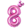 HIBILDER Hot Pink Number 8 Balloon & Mini Mouse Head Balloon, 40 inch Birthday Party Decoration Supplies