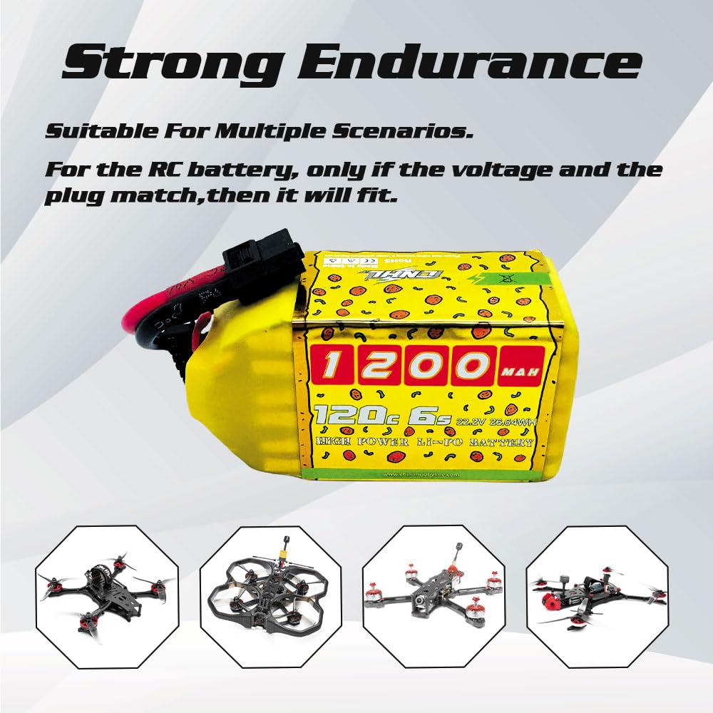 CNHL 1200mAh 120C 6S Lipo Battery Speedy Pizza 22.2V with XT60 Plug for FPV Racing RC Quadcopter Helicopter Airplane (2 Packs)