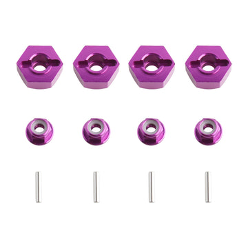 GDOOL 12mm Wheel Hex Hubs Drive Adapter 5mm Thick & Flange M4 Lock Nuts Aluminum for Redcat Axial HSP WLtoys Himoto RC Truck Mod