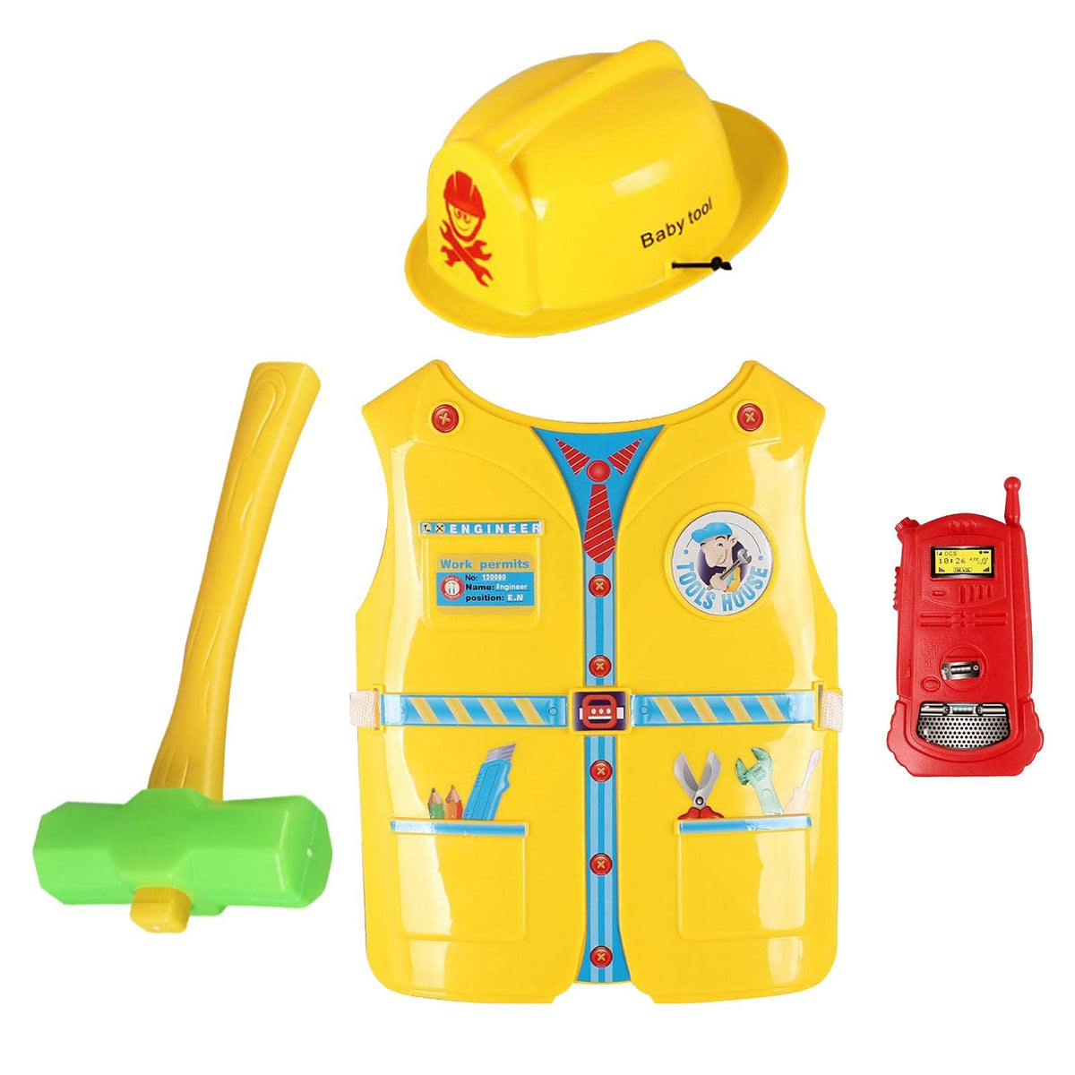 ATORSE 4X Kids Construction Worker Costume Role Play Kit Pretend Dress Up Costume|Toys & Hobbies | Preschool Toys & Pretend Play