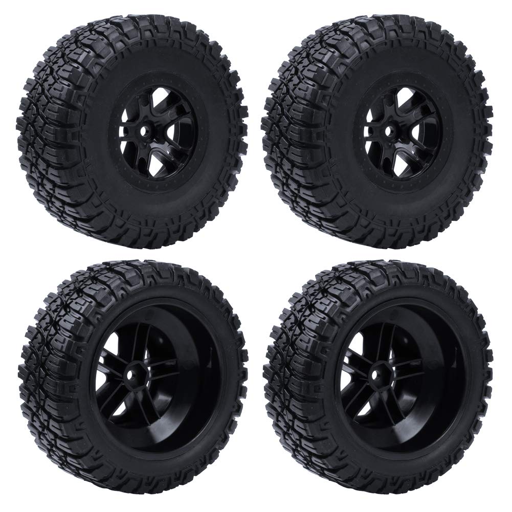 Hobbypark 4-Pack 120mm / 4.7 Inch Outer Diameter Tires & Wheels Foam Inserts 12mm Hex for Traxxas Slash 4x4 2WD BL-2S 1/10 Short