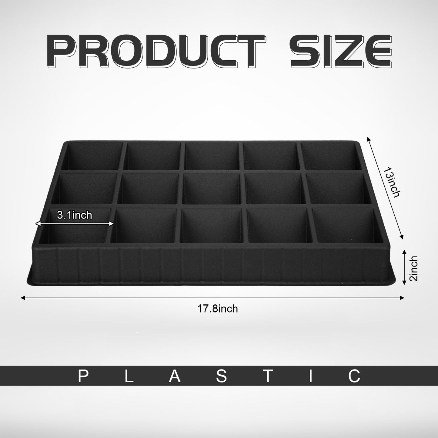 Geetery 4 Pack Card Sorting Tray Black Stackable Sports Card Sorting Trading Dividers 15 Compartment Tray For Organizing(18 X 13