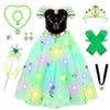 Meland Princess Dress Up for Girls - Light Up Princess Dress for Role Play, Halloween Costume for Toddler Girls 3-10 (3-4 Years)