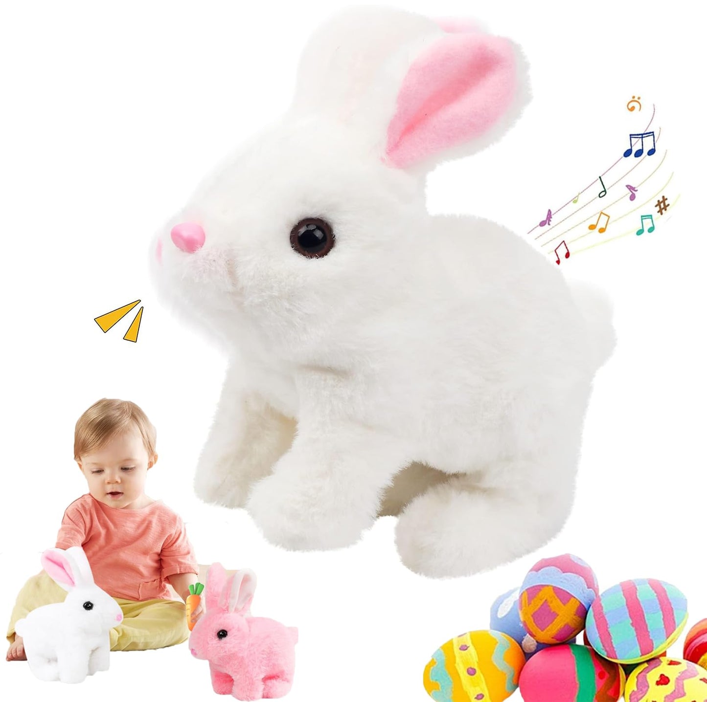 Bunby - My Realistic Bunny Toy,Bunny Realistic Bunny,Vitality Bliss Bunny,Hopping Bunny Toy,Rabbit Plush Interactive Toys,Electr