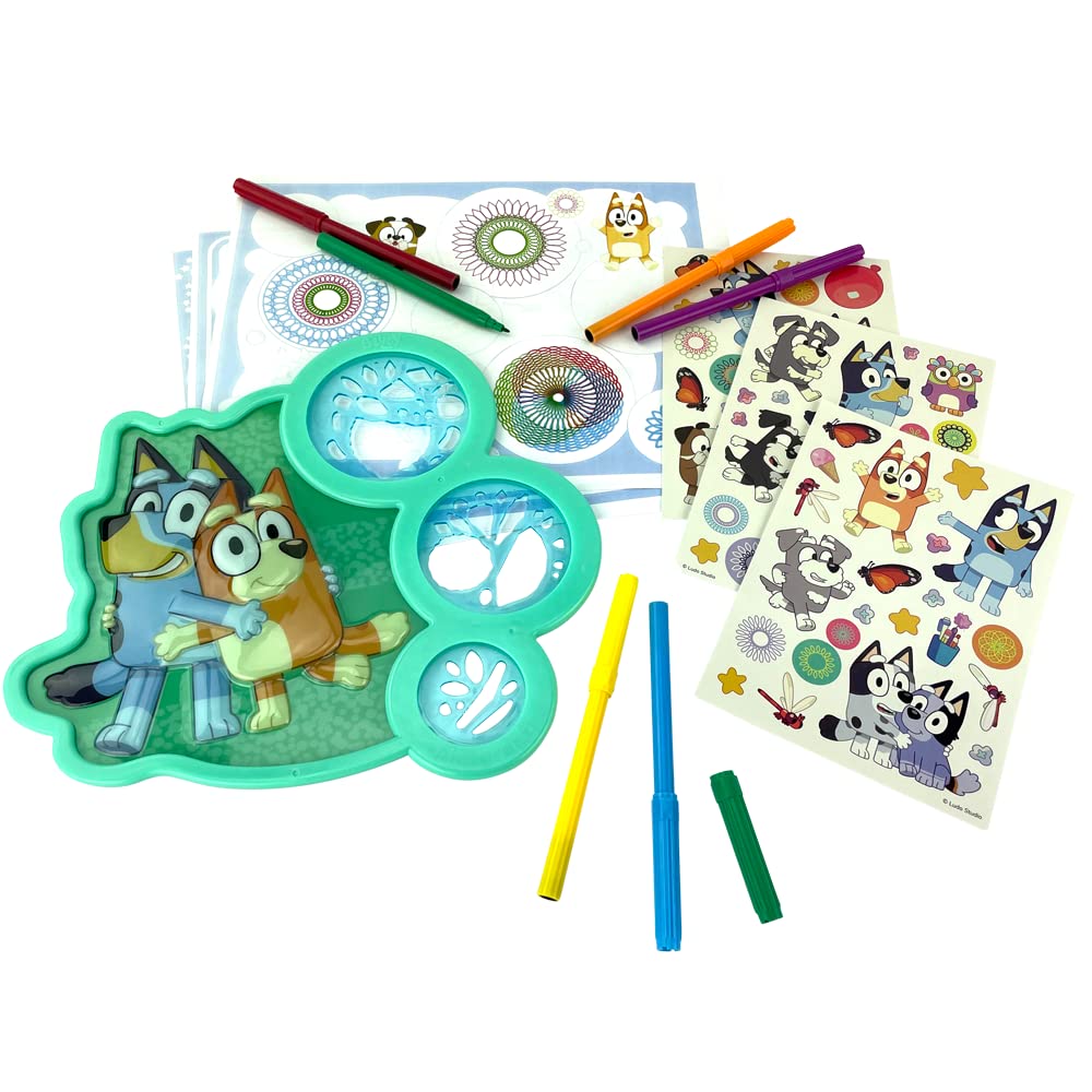 Spirograph Cyclex Studio Bluey - The Easy Way To Make Countless Amazing Designs - Rotating Stencil Wheel Art Kit - Ages 5+