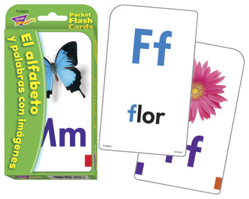 Spanish Alphabet & Picture Words Pocket Flash Cards