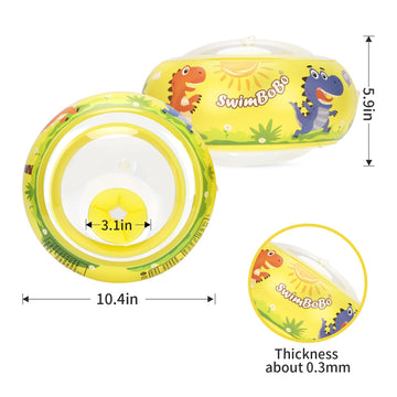 Swimbobo Soft Swimmies Toddler Floaties Learn-to-Swim Inflatable Pool Floats & Arm Floaties Swimming Pool Accessories for Kids Aged 3-6 (Blue)