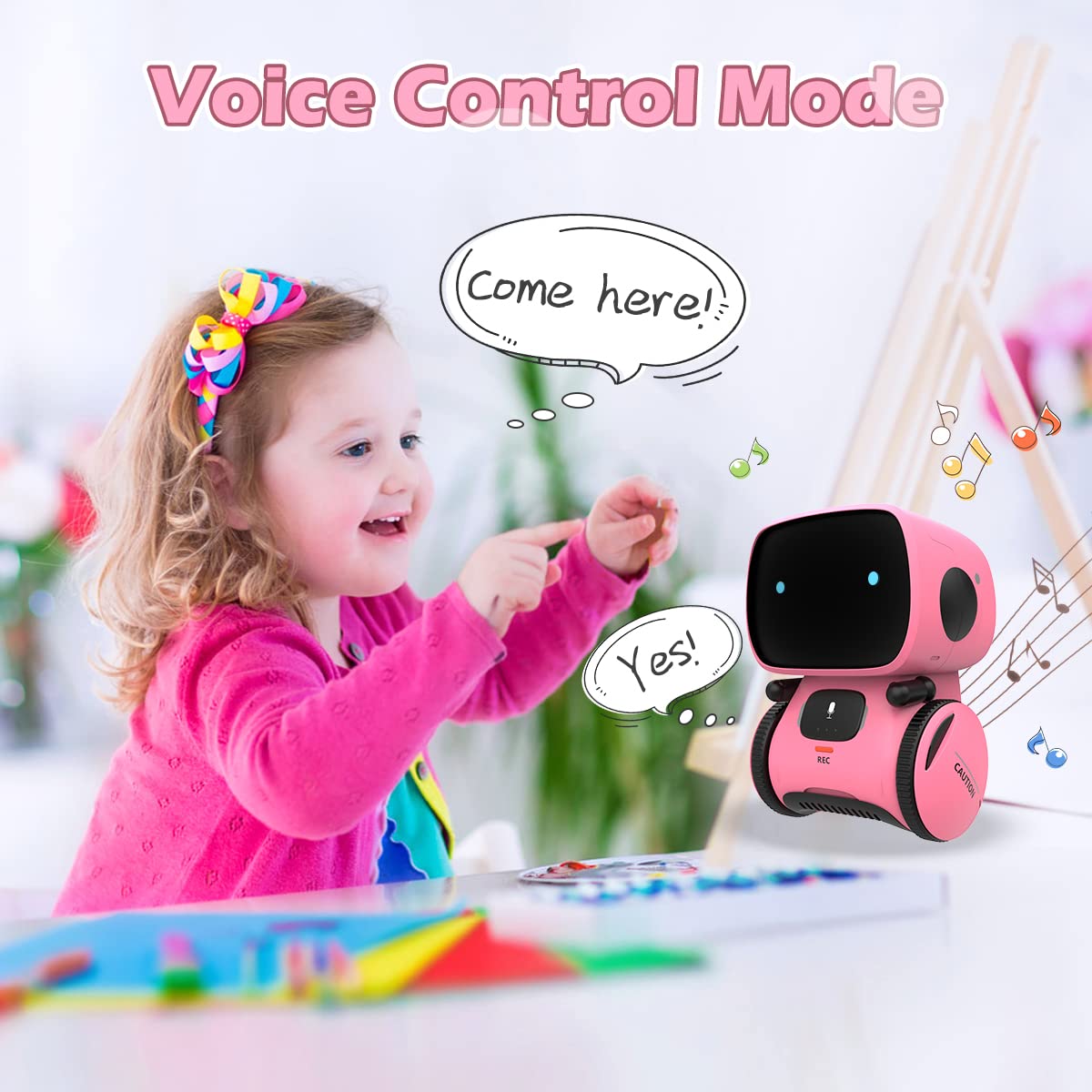 KaeKid Robots for Girls 3-5, Interactive Smart Robotic with Touch Sensor, Voice Control, Speech Recognition, Singing, Dancing, R