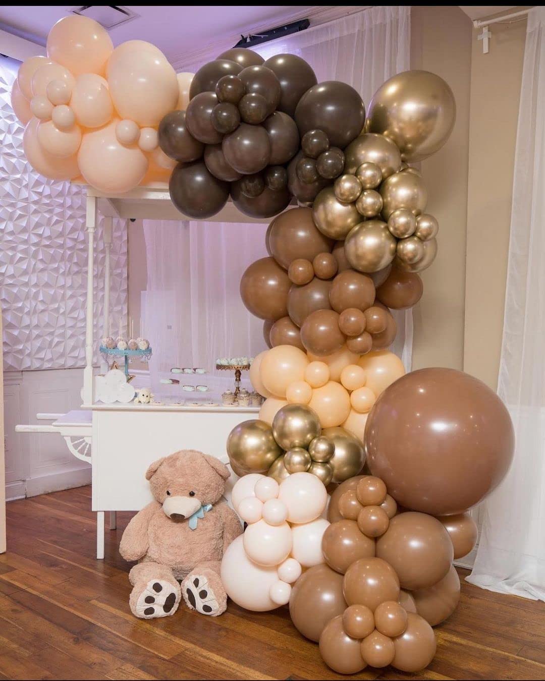 Kbzvnaf Brown Balloons Latex Party Balloons - 50 Pack 12 Inch Light Brown Helium Balloons For Baby Shower Birthday Wedding Safar