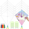 DIY Blank Kites 20 Packs, Bulk Kites DIY Kit for Kids DIY Decorating Coloring, Diamond Shaped Blank Making Craft Kit for Kids Ag