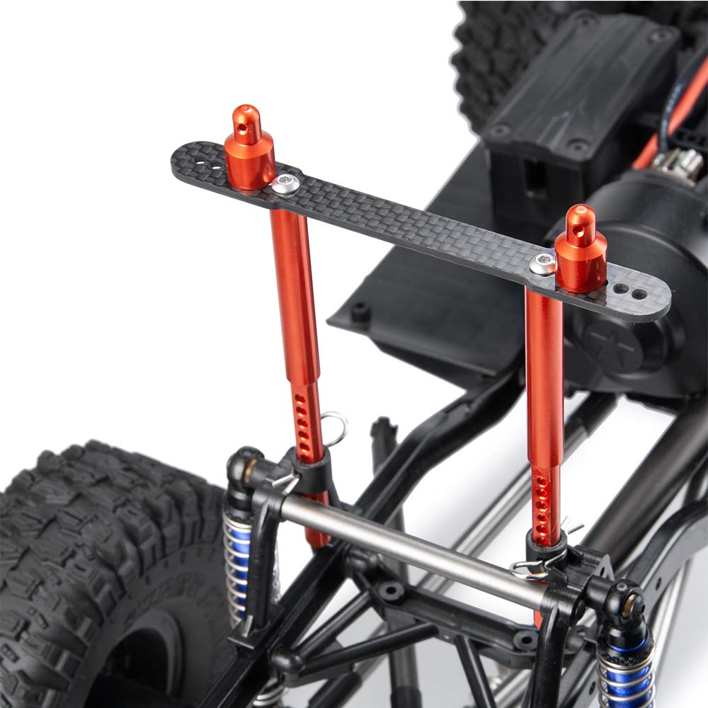 RC-Hub 1Set Body Post Mounts Metal Front and Rear Shell Column for 1:10 Axial SCX10 90046 90047 RC Car (Red)