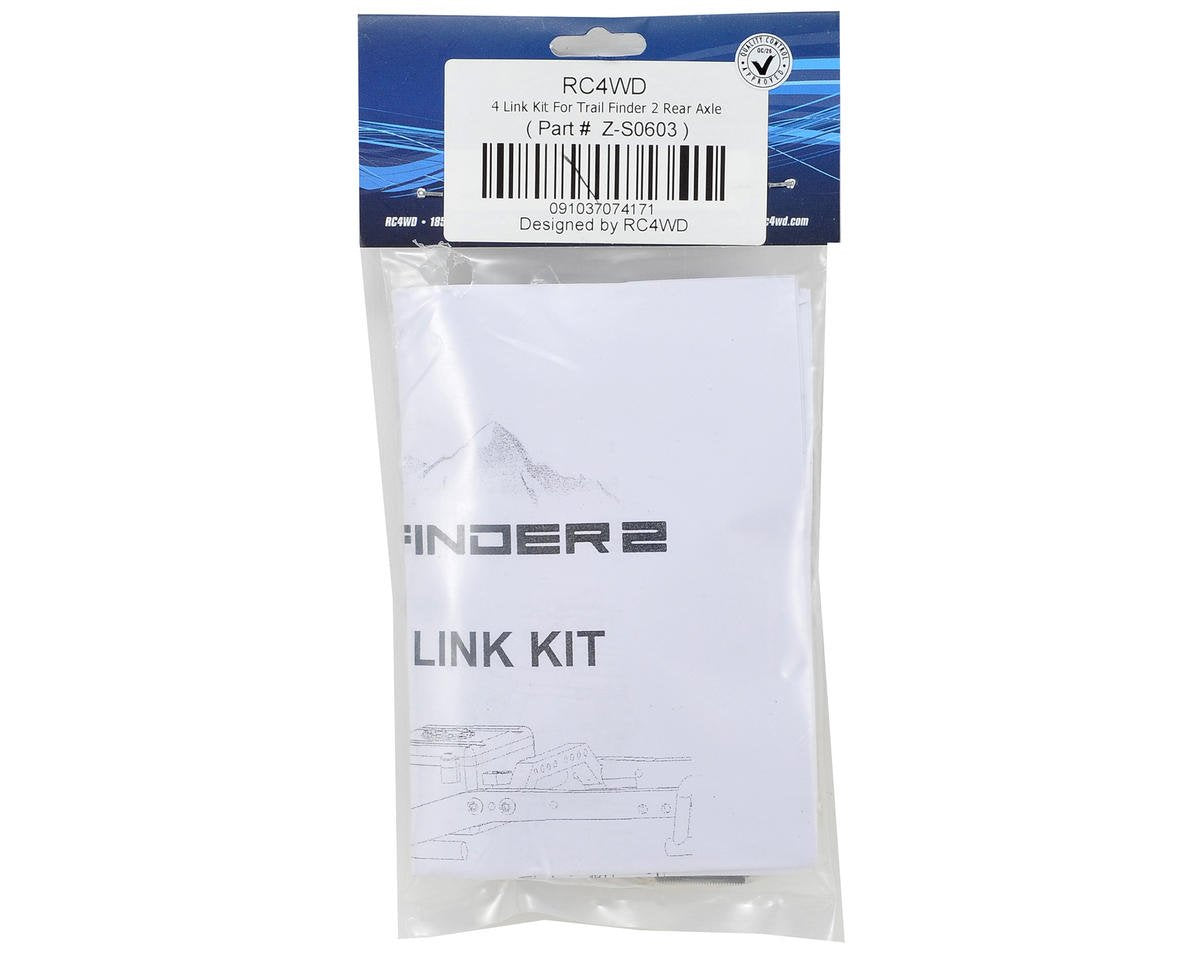 RC4WD Z-S0603 4 Link Kit for Trail Finder 2 Rear Axle, Black, Plastic Construction