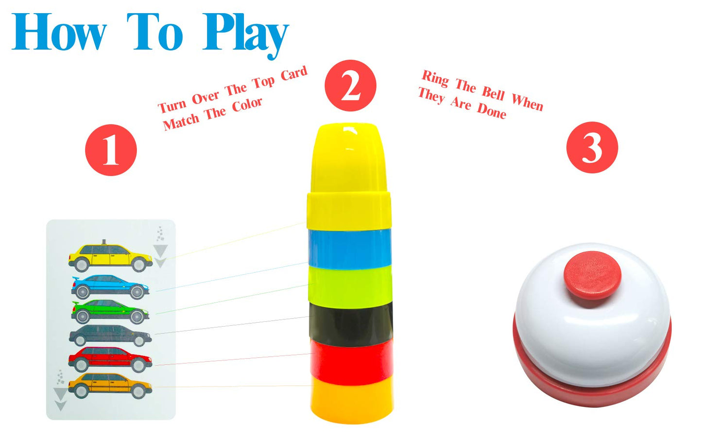 Vinciph Quick Cups Games Set For Kids,Classic Speed Cups Games Set Parent-Child Interactive Game,24 Cups,24 Stickers,1 Bells,54