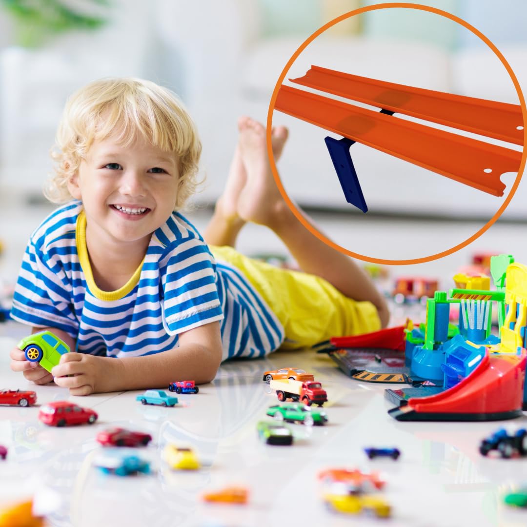 Double Racetrack Wall Connectors Compatible With Hot Wheels Tracks | Screw In Or Adhesive Version | Create Epic Racetracks | Mad