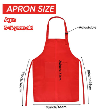 NACHLYNN 4 Pieces Kids Aprons Adjustable Toddler Apron with 2 Pockets for Kids Painting Cooking Baking Crafts Activity (Multicol