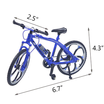Ailejia Finger Racing Bicycle Mountain Bike Cake Topper Mini Dirt Bike Bicycle Model Cool Boy Toy (Racing Bike Blue)