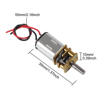 Xiitia 6Pcs Dc 3V-6V Mini N20 Gear Motor Slow Speed Full Metal Gearbox Without Terminal For Smart Car Diy Rc Toys