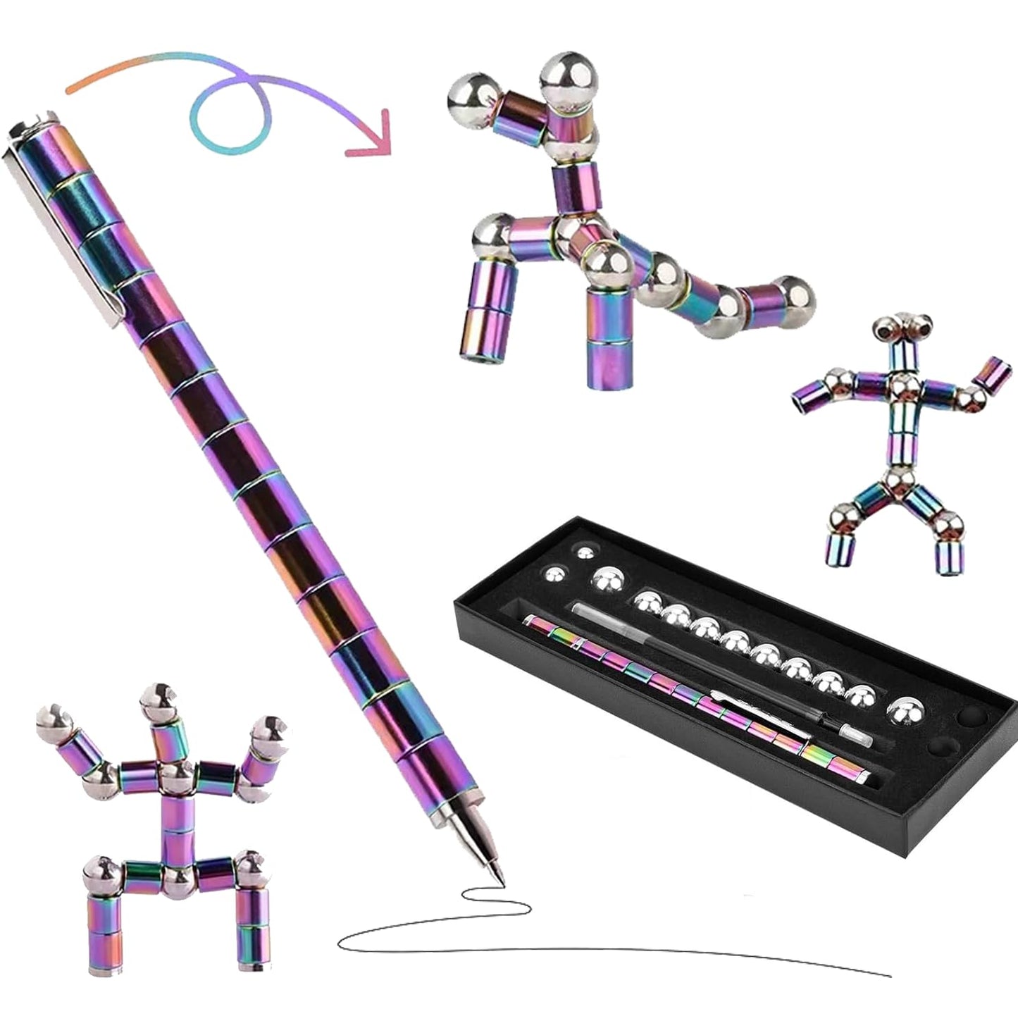 Magnetic Fidget Pen Magnetic Pen Gifts Fidget Pen Toys For Teenage Girls Boys Adults,Toy Pen Decompression Toy Magnet Pen, Versa