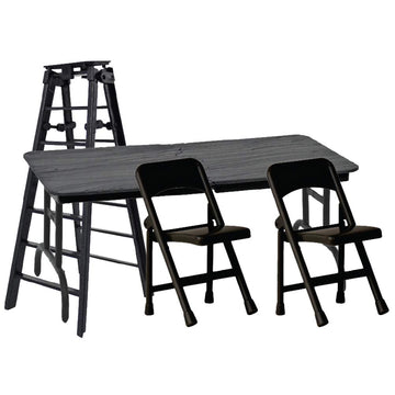 Ultimate Ladder, Table & Chairs Black Playset for Wrestling Action Figures