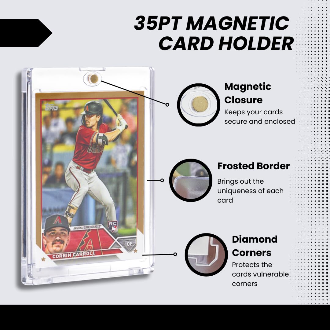 (Box 25) Display Zone 35Pt Magnetic Card Holder - Premium Protection For Your Trading Cards - One Touch Case Holds Sports, Gamin