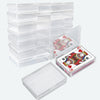 Playing Card Deck Box 16 pcs Plastic Empty Trading Card Case Holder 3.8 x 2.7 x 0.8 Inch Clear Card Storage Organizer Containers Snap Closed for Bank Card Business Card Game Card Craft