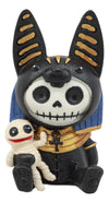 Ebros Furrybones Egyptian God Of Afterlife Anubis Figurine Small 3.25' Furry Bones Skeleton Monster Collectible Decor Statue Gothic Dod Anpu Jackal With Mummy Friend Themed Decorative Sculpture