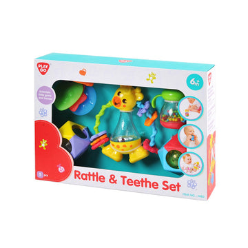 Playgo Rattle & Teethe Set (5Piece) Pretend Play Activities Perfect For Your Little Growing Baby 6 Months & Up (1450)