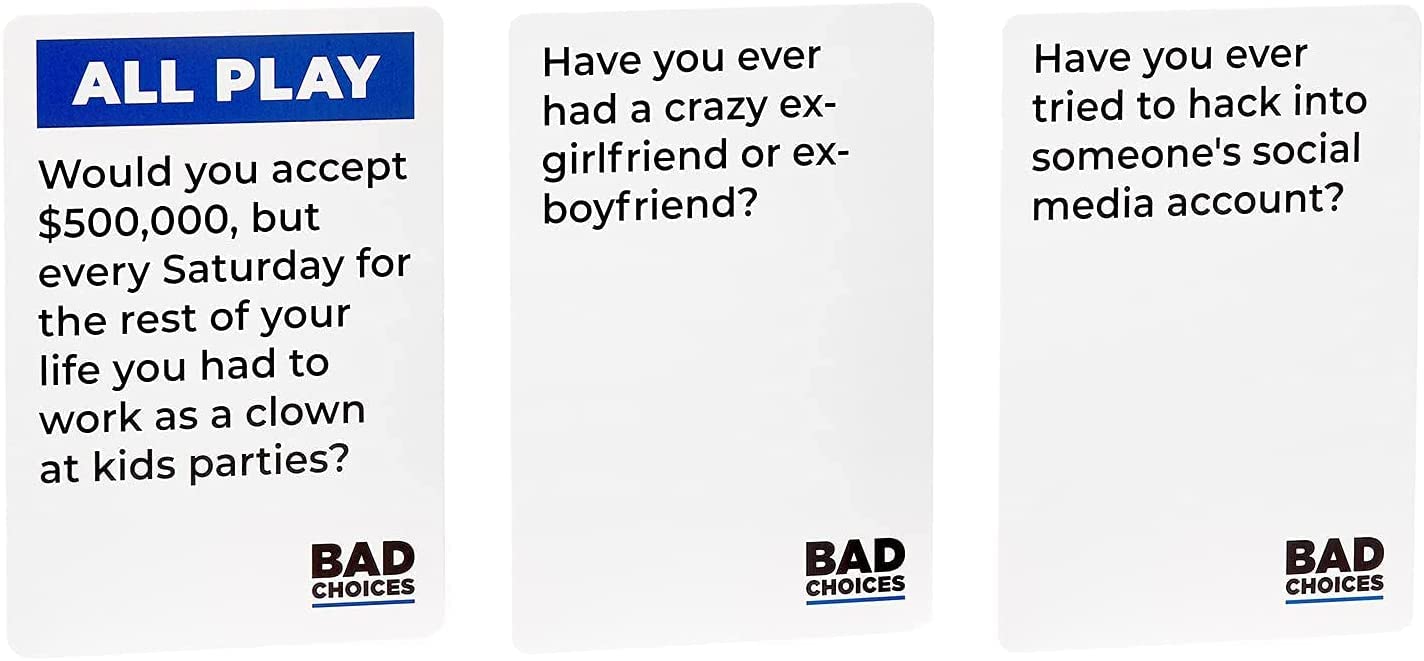 Bad Choices Party Game + After Dark Edition Set - Hilarious Adult Card Game For Friends, Fun Parties And Board Games Night With