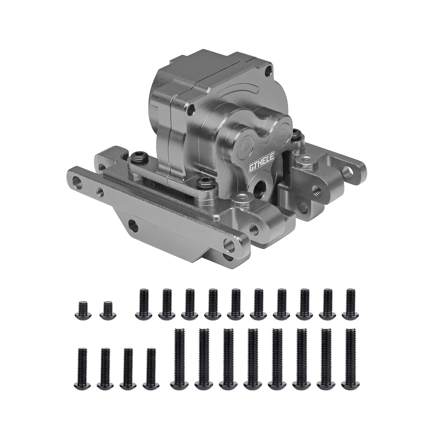 GTHELE Skid Plate&Gearbox Housing Transmission Case Aluminum for Traxxas 1/18 TRX4M Upgrade Parts RC Crawler Car (Titanium)