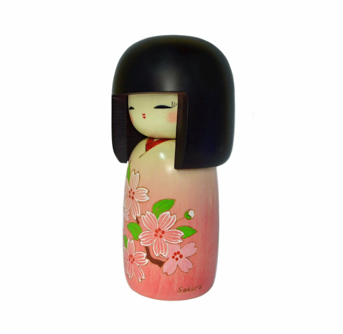 Usaburo Sosaku Kokeshi Doll Cherry Blossoms Kimono Girl 2013-14 Made In Japan
