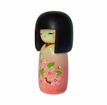 Usaburo Sosaku Kokeshi Doll Cherry Blossoms Kimono Girl 2013-14 Made In Japan