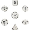 Chessex Polyhedral 7-Die Opaque Dice Set - White with Black