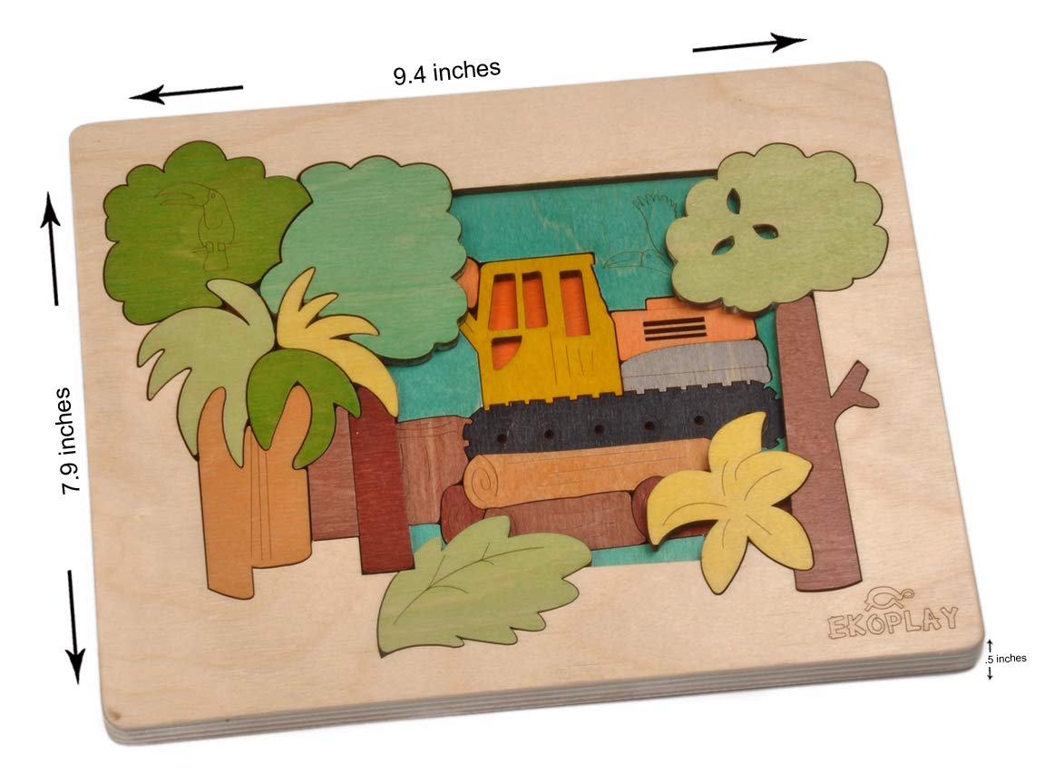 Rainforest Demolition Multilayered Wooden Puzzles For Kids | 24 Piece Jigsaw Puzzle For Kids | Learning Educational Toy And Gift For Boys Girls 3+ Years