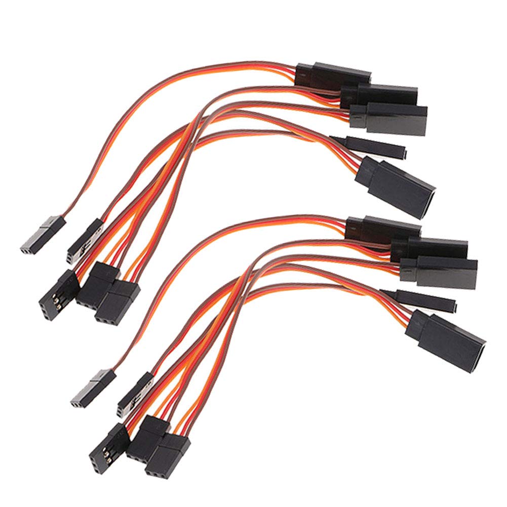 ALAMSCN 3-Pin Servo Extension Cable Cord 10cm/4'' 3.93 inch Female to Male Lead Wire Connector JR for RC Car Airplanes Remote Co