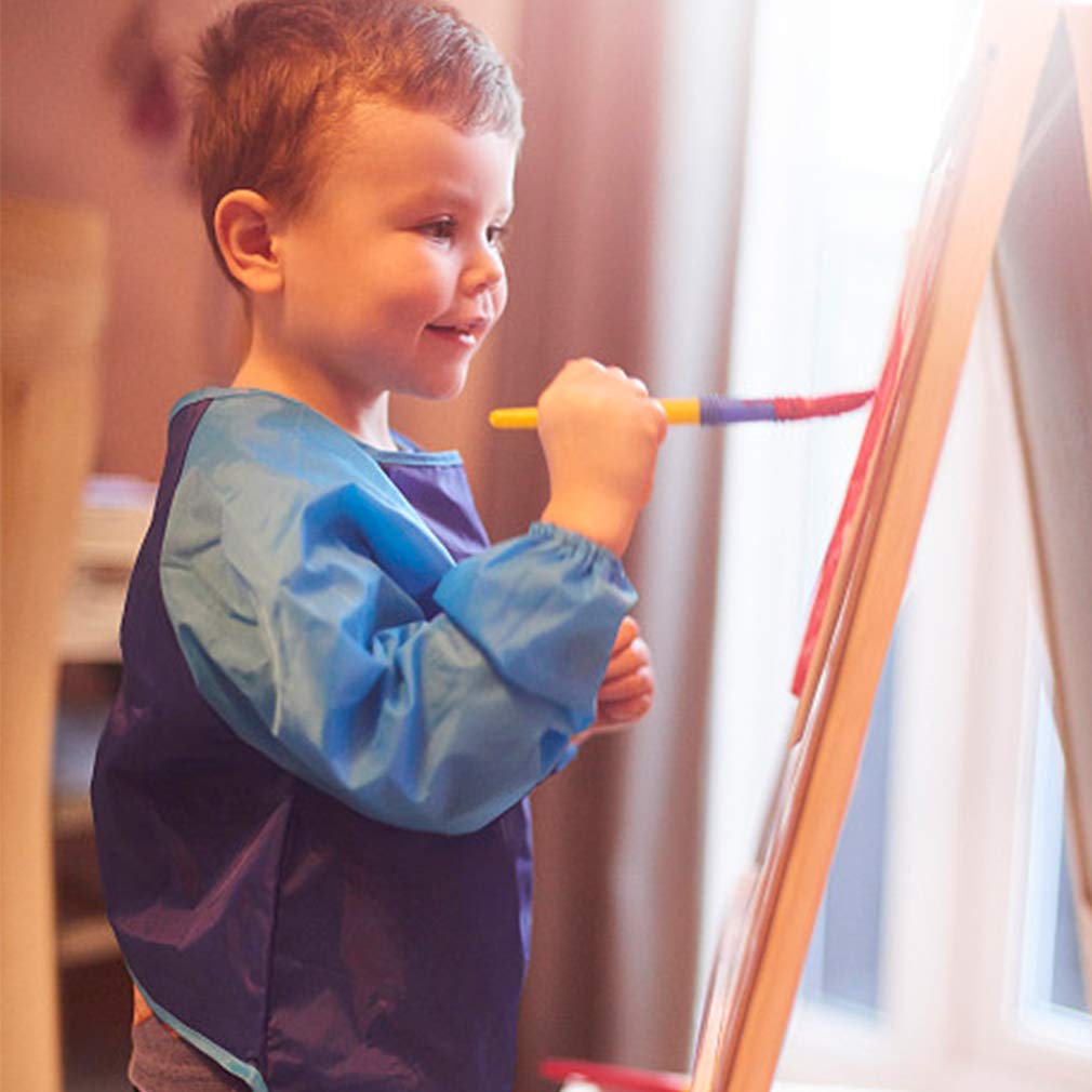 Bahaby 4 Pack Kids Art Smocks Painting Apron For Children Artist Smock With Long Sleeve And 3 Pockets For Age 3-8 Years